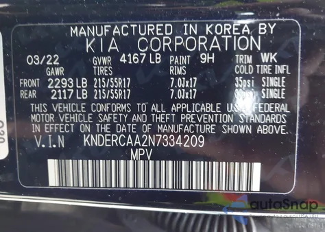 2022 Kia Seltos Ex from USA, damaged, VIN KNDERCAA2N7334209